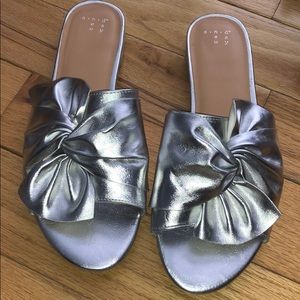 Metallic Knotted Slide Sandals